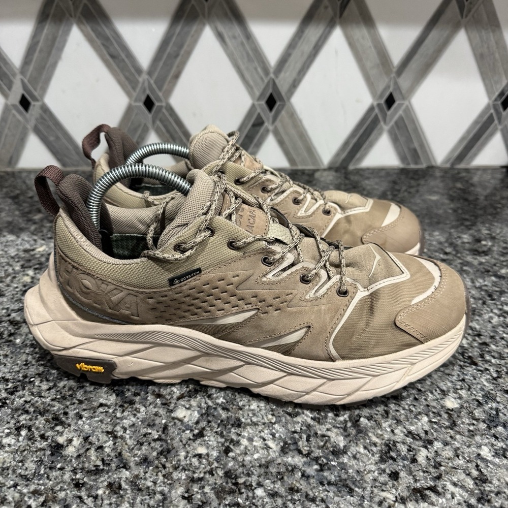 Hoka One One Anacapa 2 Low Gtx Shoes Mens Size 9 Beige Hiking Outdoor Trail Run